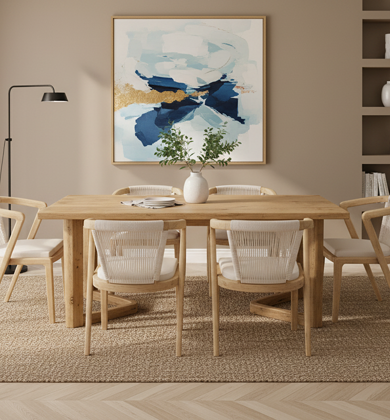 Rattan Wicker Dining Set with Live Edge Table Price: Ksh 130,000 image