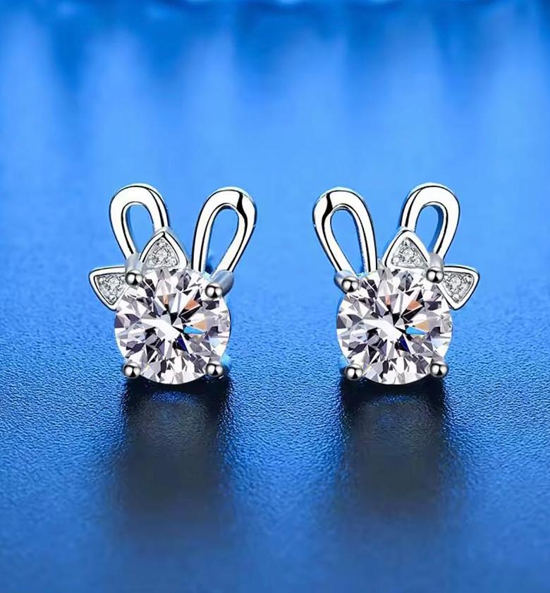 Sparkling Bunny Whimsy Stud Earrings image