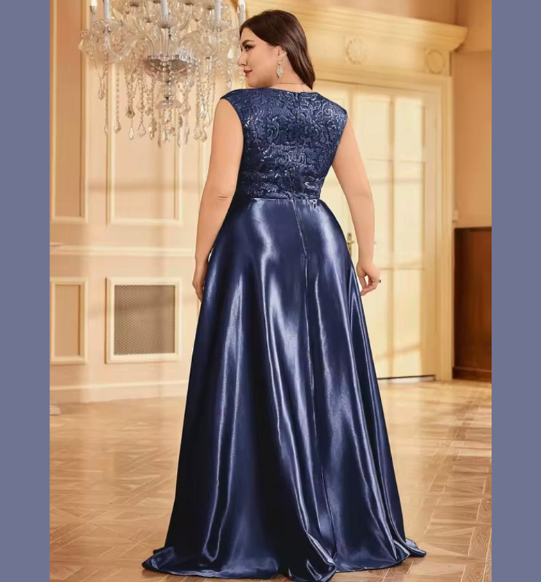 Sterling Lace Bodice Satin Gown image