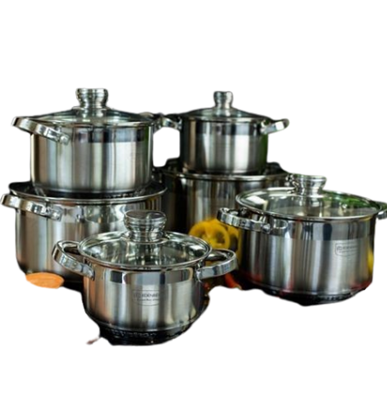 Cookware Set. High Quality 12pc Edenburg Stainless Steel Cookware. RECOMMENDED image