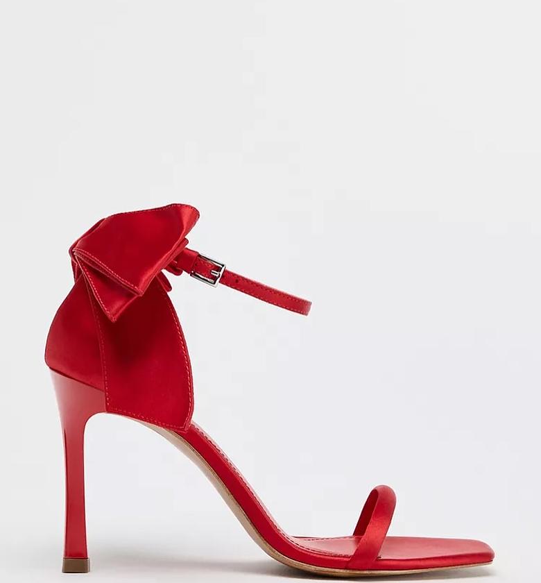 Zara Satin Maxi Bow Sandal Heels image