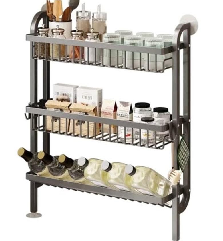 Modern 3-Tier Multifunctional Kitchen Counter and Wall Rack image