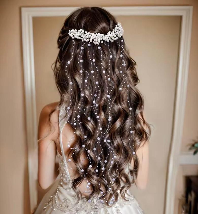 Celestial Cascade Pearl Headpiece image