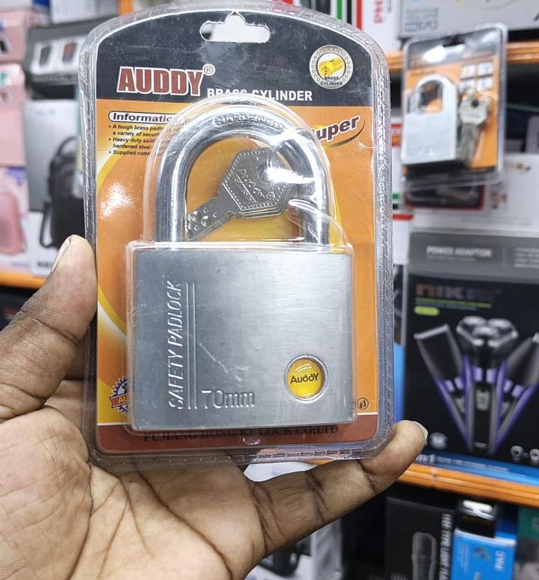 Auddy Brass Cylinder Safety Padlock, specifically the 70mm size.  image