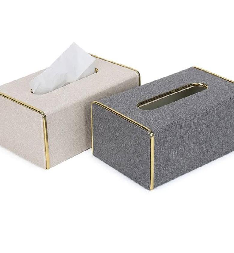 Elegant PU leather serviette holder. image