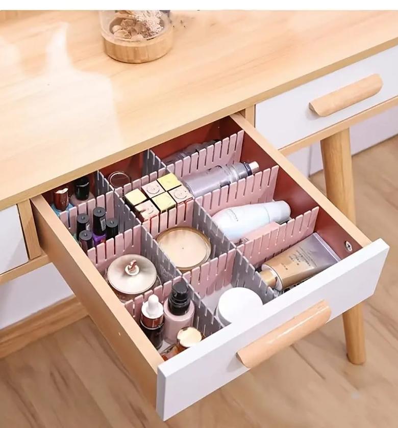 4Pcs Adjustable Drawer Divider DIY Storage Box  image