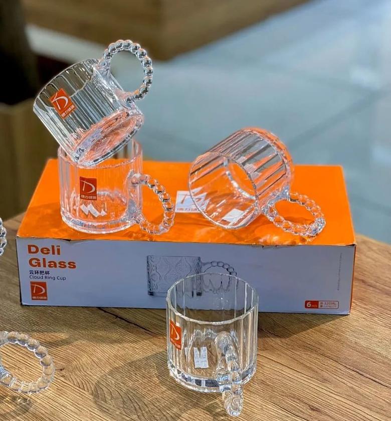 Vintage Pearl Handle Embossed Glass Mug (320ml) image