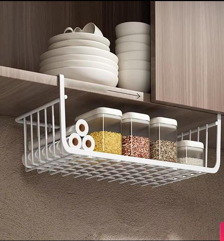 Under cabinet shelf Organizer Storage Rack, storage hanging basket image