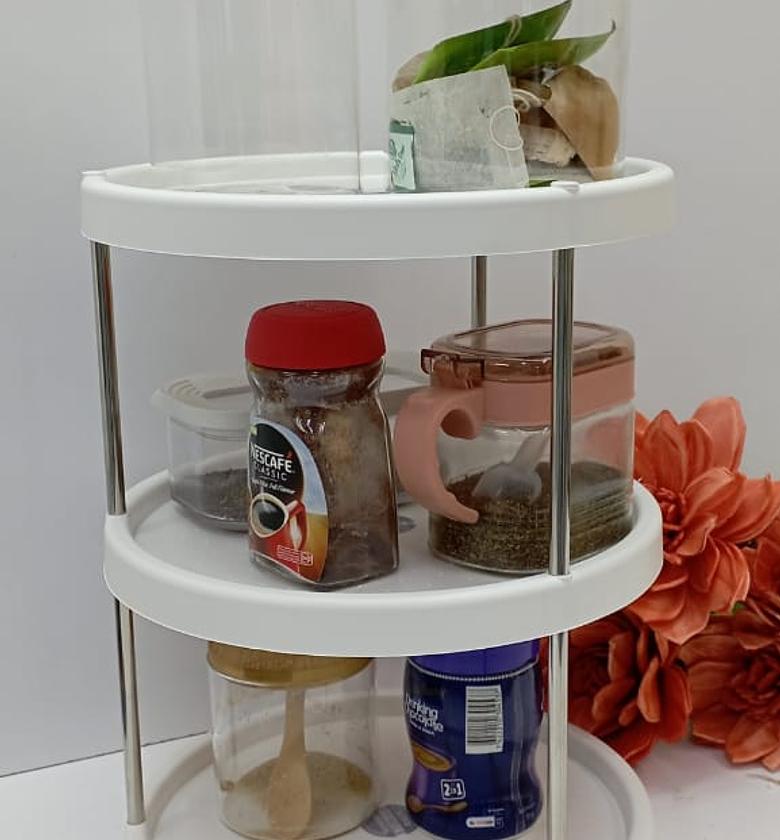 3 tier rotating kitchen storage rack  image