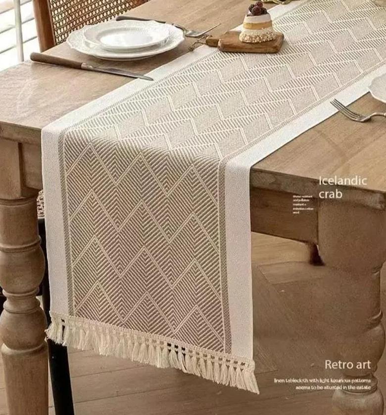 Braided Cotton Linen Table Runner image