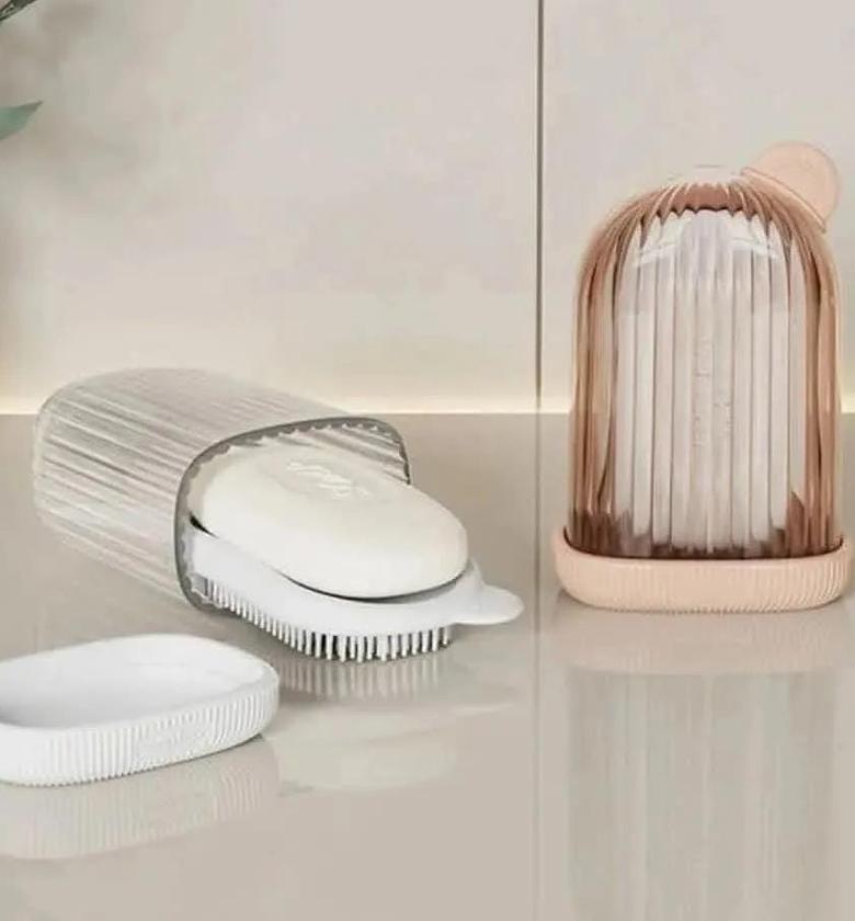 Portable Soap Dish Holder with Shower Brush image