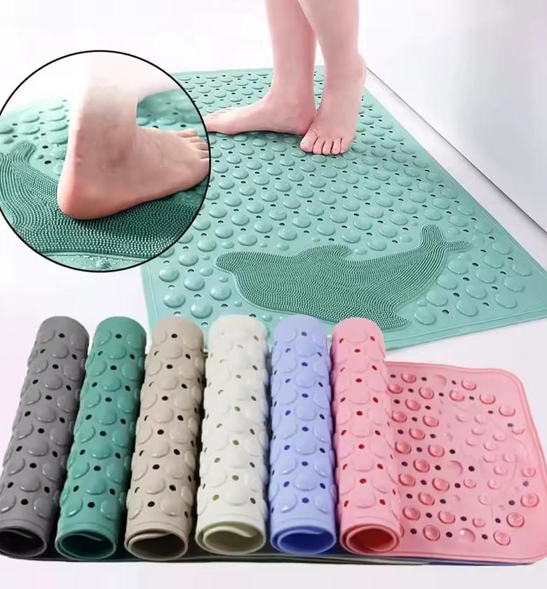 Bathroom Anti-Slip Mat With a Foot Brush image