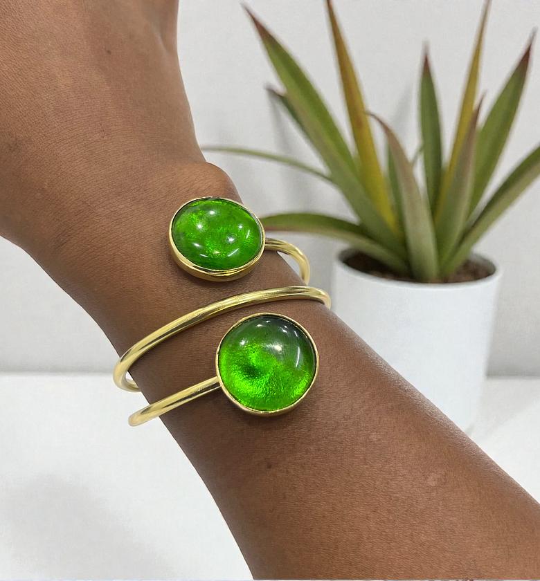 Green Grass Brass Bracelets image