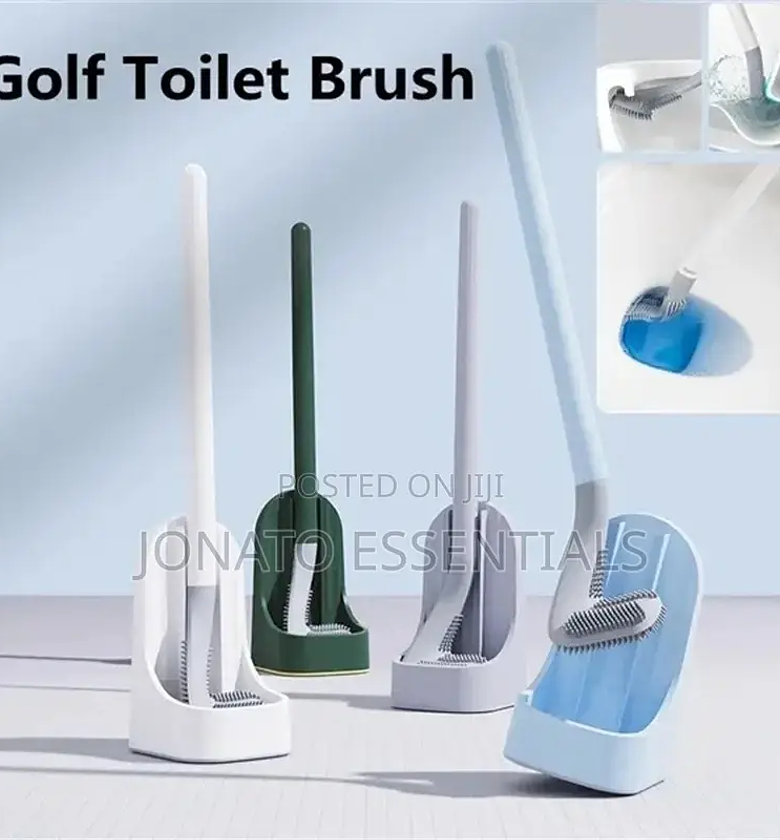 Golf Design Toilet Cleaning Brush With Holder Long Handle image