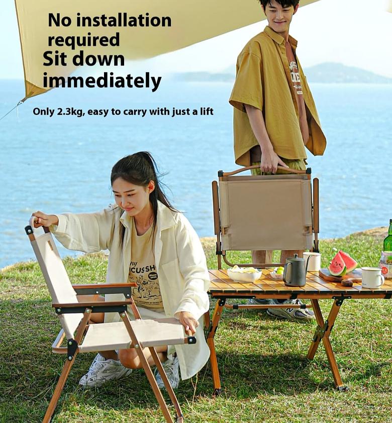 foldable Camping Chair with ArmRest.  image