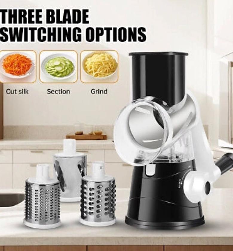 Rotary Drum Grater Vegetable Slicer with 3 Blades image