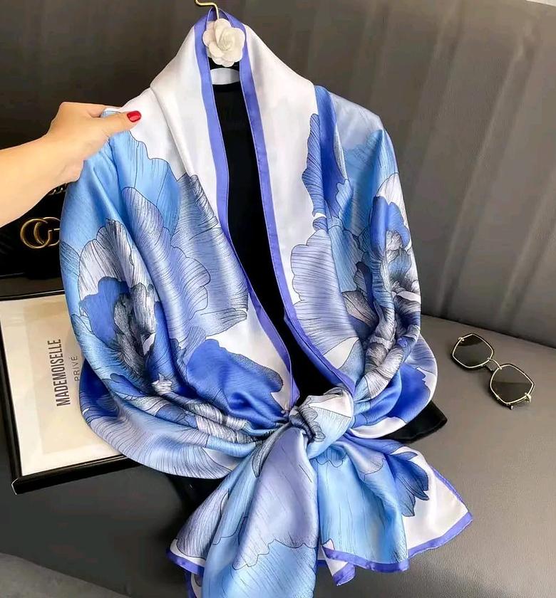 Satin Scarf - BLUE image