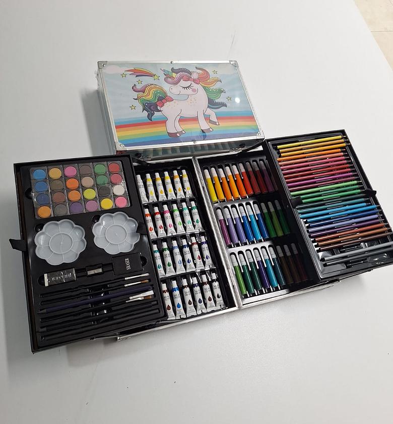 145pc Artists Aluminum Art Case Coloring Pencils Painting Set Children’s/Adults- image