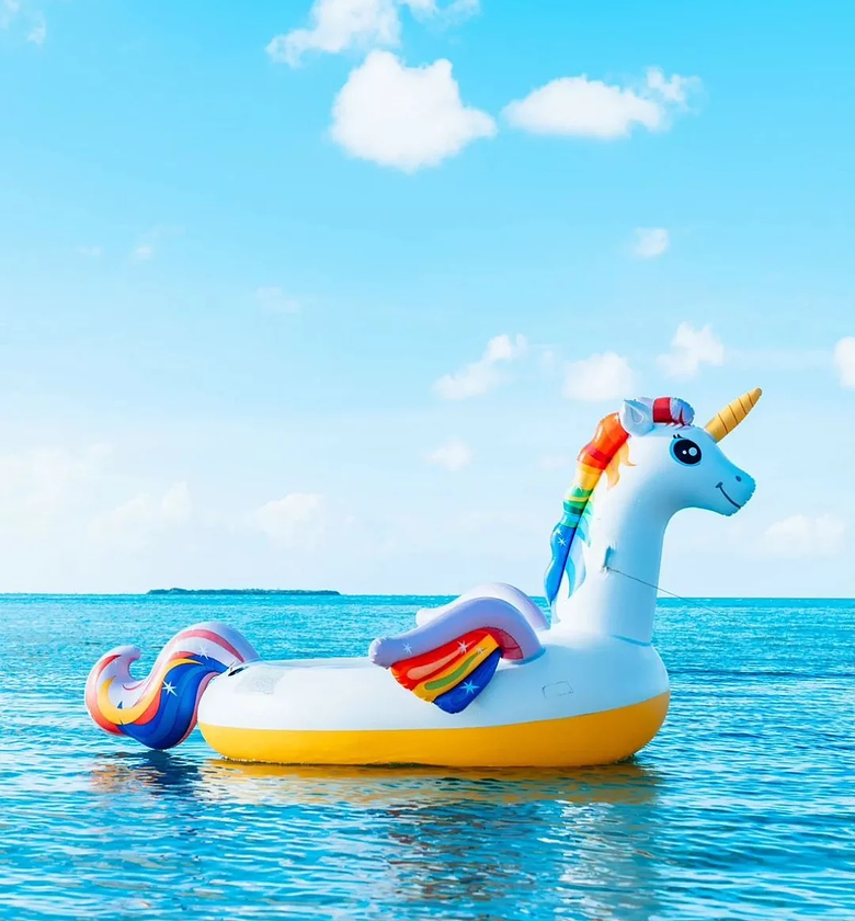 Enchanted Giant Rainbow Unicorn Pool Float image
