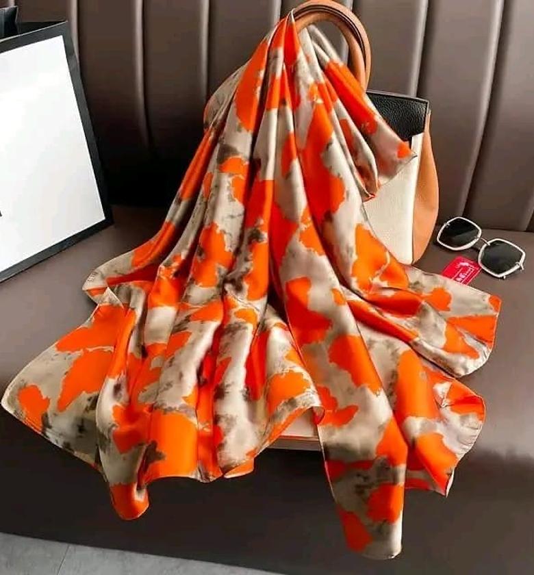 Satin Scarf - ORANGE image