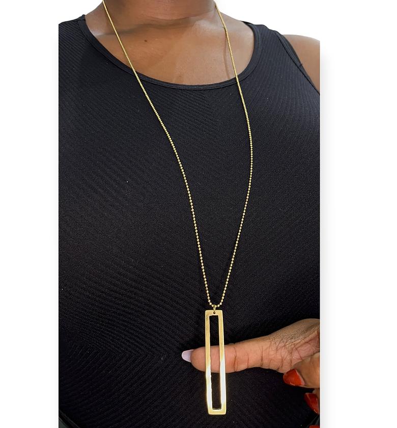 Amana Long Brass Necklace image