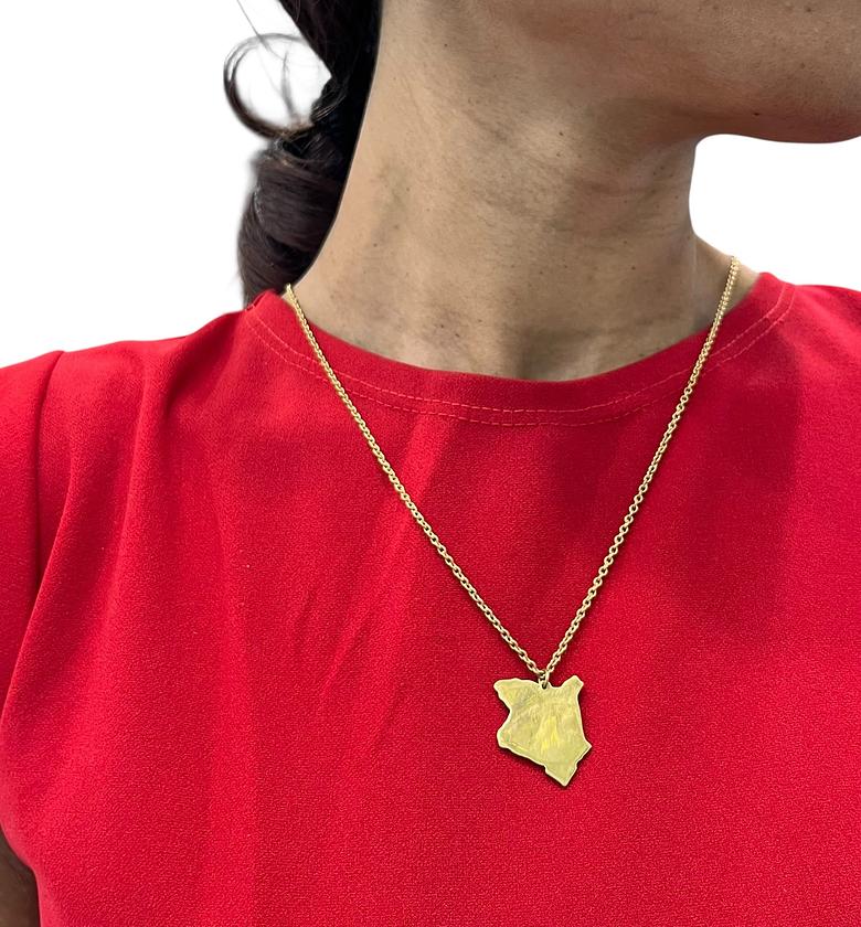 Kenya Pendant Brass Necklace image