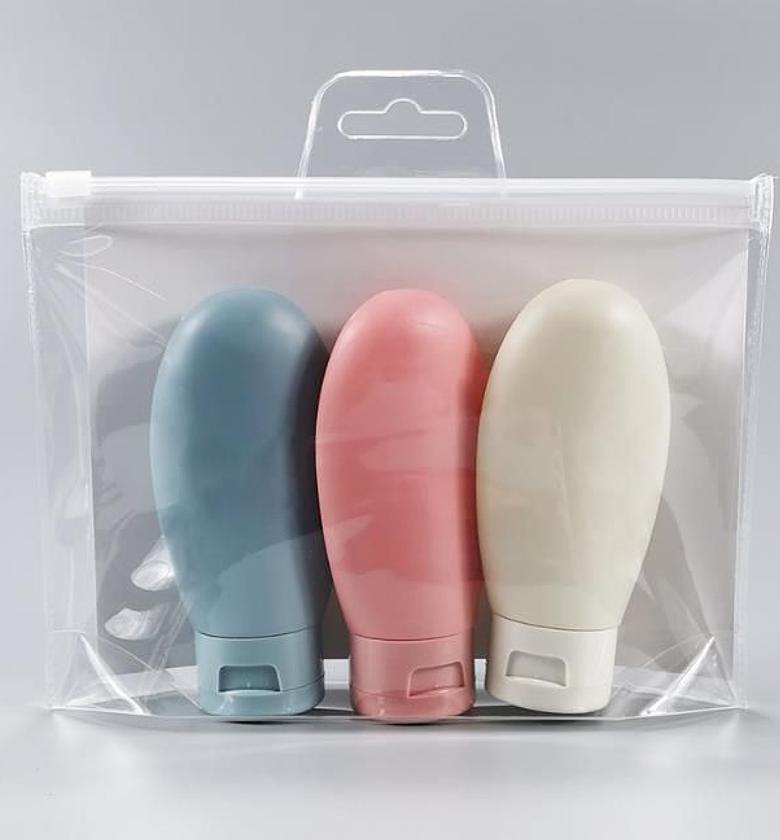 3pc Travel Refill Bottles for Shampoo, Shower Gel or Lotion image