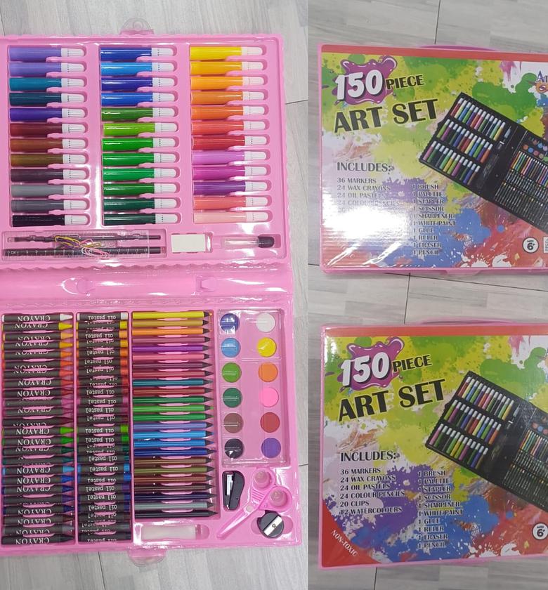 150-Piece Kids Art Set With Markers, Crayons, Watercolours image
