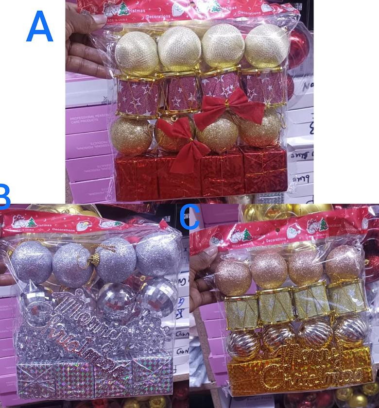 Christmas Tree Decoration. 16pcs and 1 pc Merry Christmas  banner deco Christmas decorations image