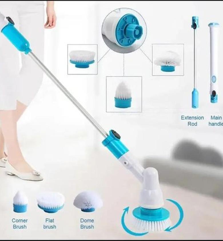 Hurricane Electric Spin scrubber Has 3 replacement cleaning head brush for tub, tiles,floor image