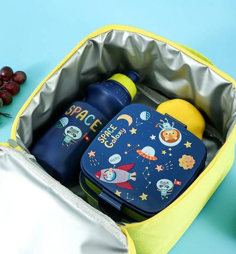 3pcs Girls and Boys Unicorn Lunbag with Kettle Lunch Box Kids Potable School Thermal Insulation Package Food Organizer image