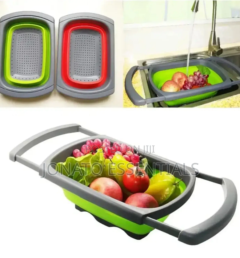 Collapsible Vegetable Drainer, Over the Sink Colander image