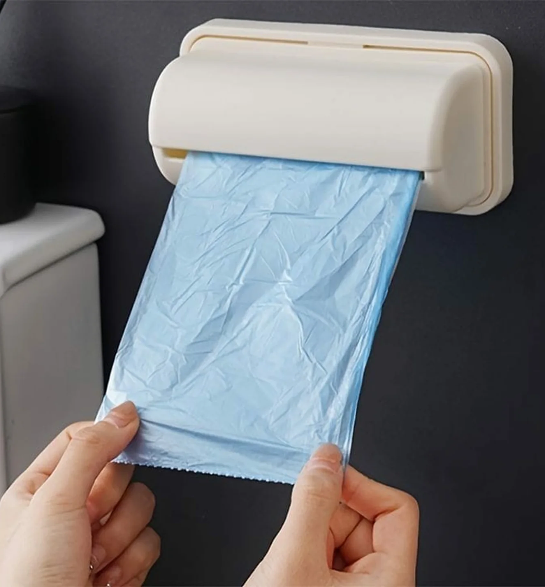 Wall-Mounted Self-Adhesive Plastic Trash Bag and Paper Dispenser image