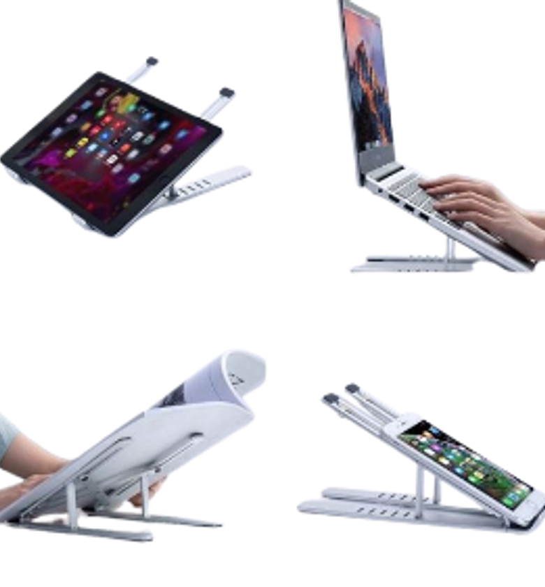 Laptop Stand. Metallic Creative foldable adjustable laptop stand bracket image