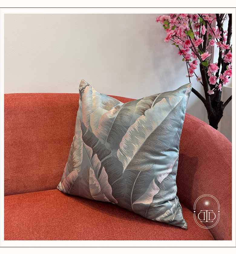 Blue tropical jacquard cushion cover (60 * 60) image