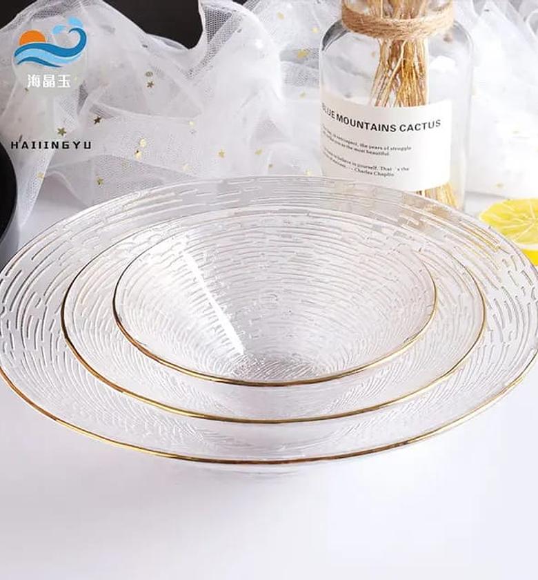 3pc set Transparent Glass Plate image