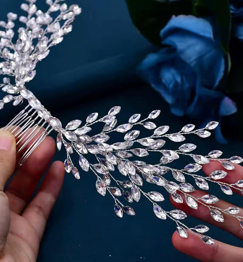 Sylvana Cascade Crystal Bridal Hair Comb image