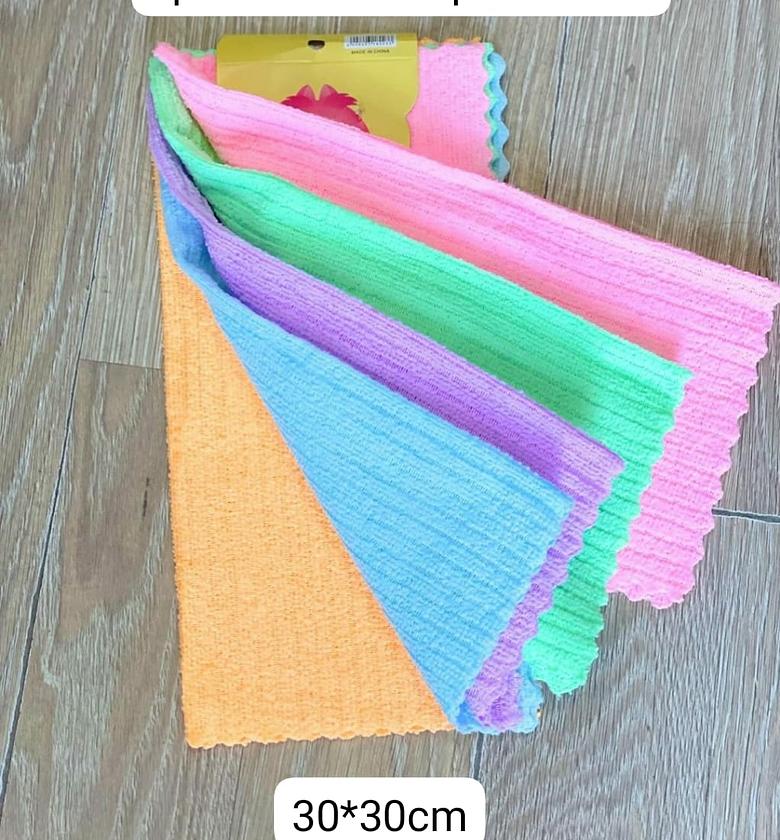 5pcs Microfiber Cleaning Cloths 30x30cm Multicolor Kenya image