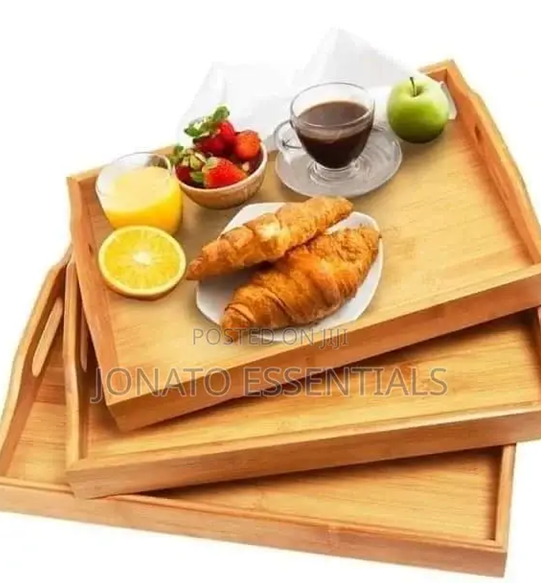 3pcs Multifunctional Bamboo Serving Trays image