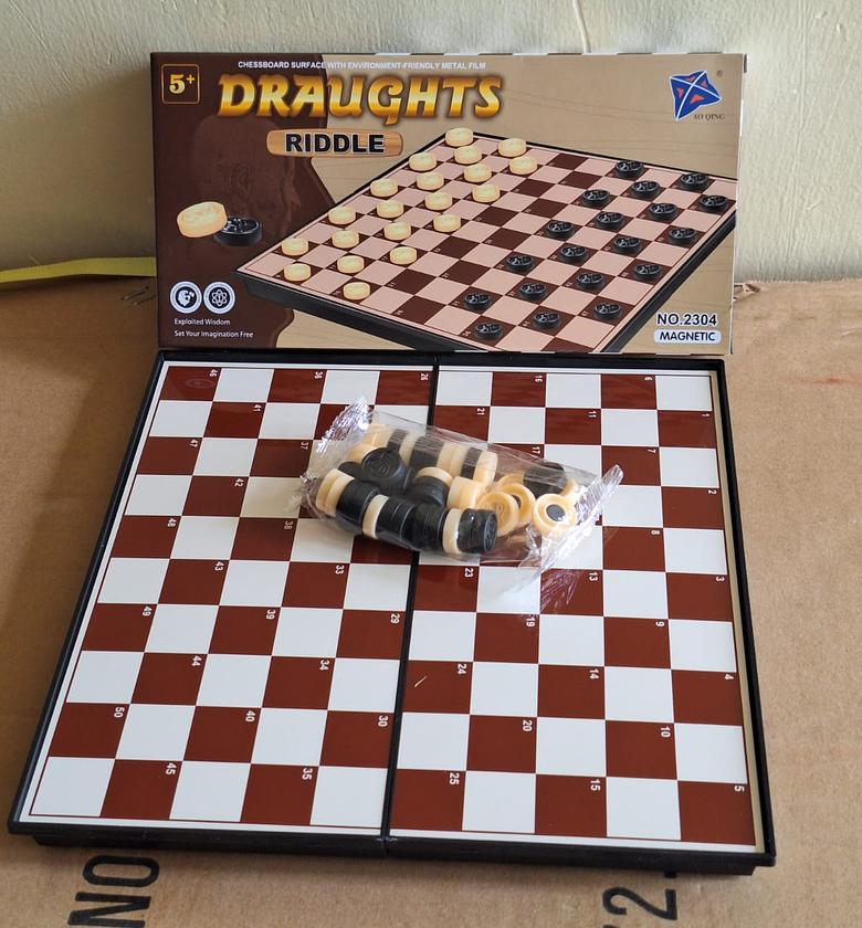 Large Size Family Magnetic Draught Board Riddle Game.. image