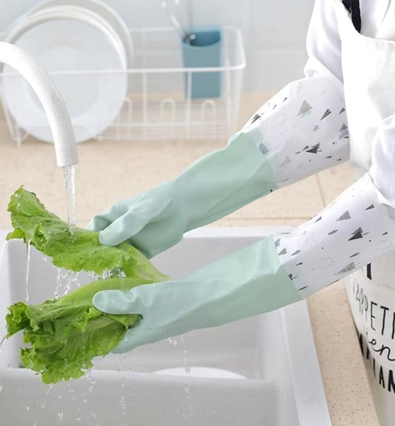 Long Silicone Waterproof Household & Kitchen Gloves image