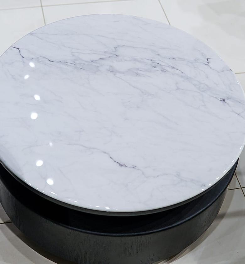 Black coffee table with marbe top image