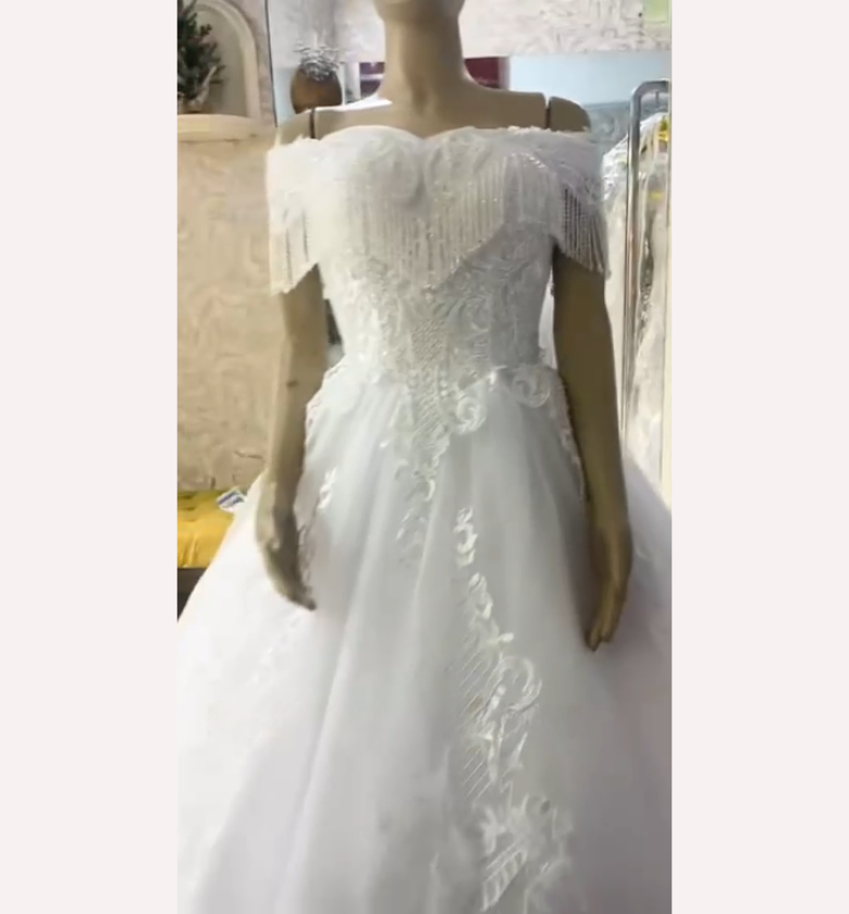 Sparkling Fringe Off-Shoulder Ballgown - FOR HIRE image