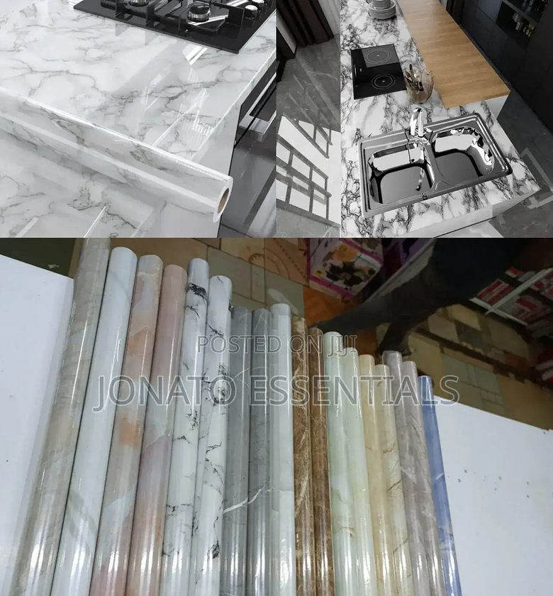 Marble Self Adhesive Wallpaper Roll for Kitchen Decor image