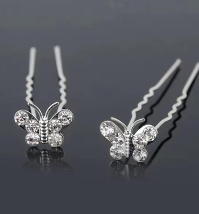 Crystal Wing Monarch Hair Pins image