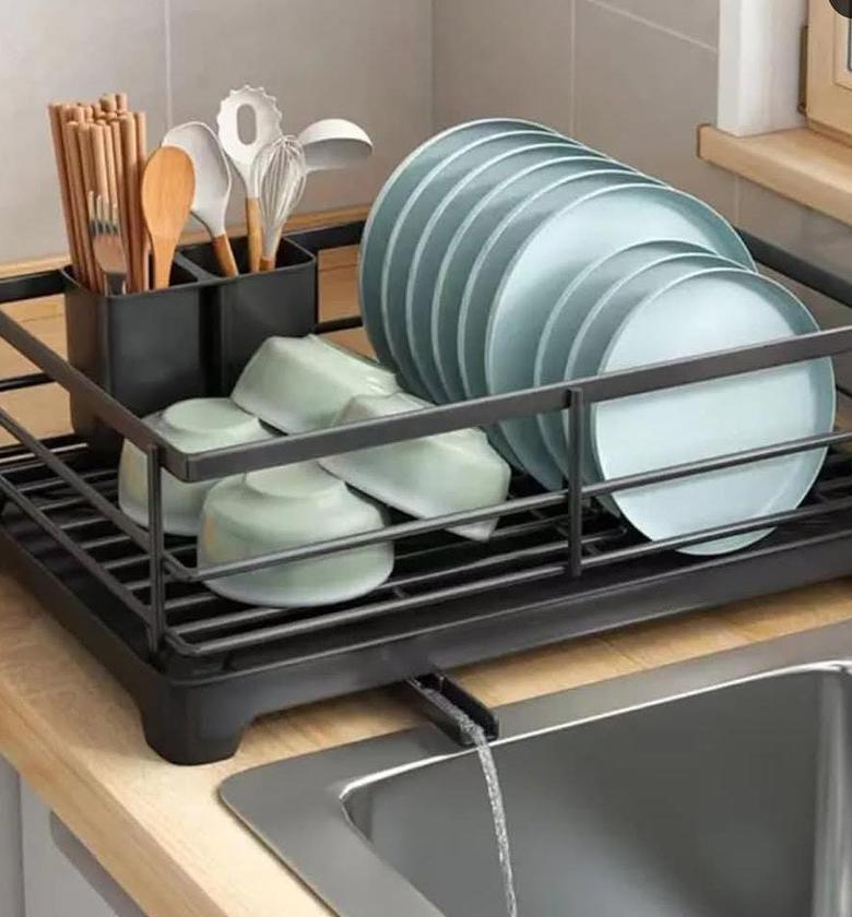 Single layer metallic dish rack image