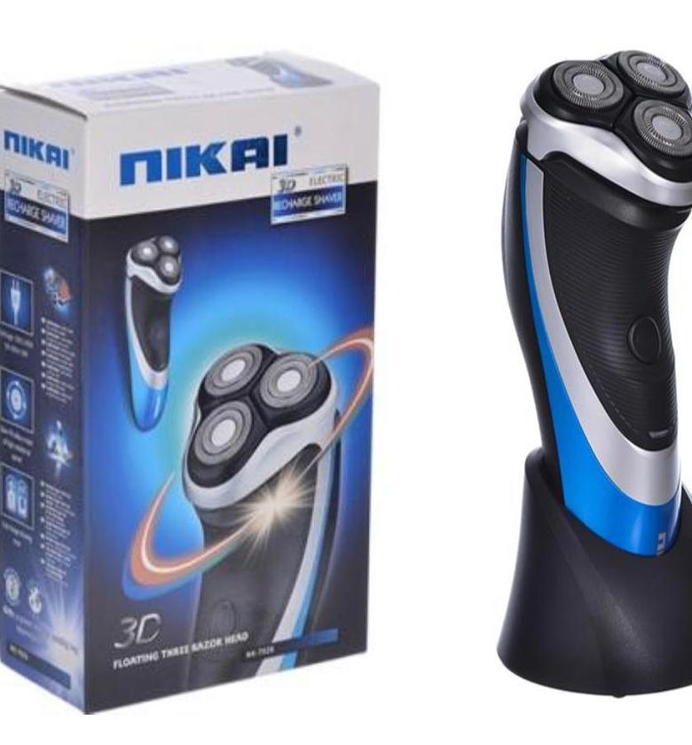 Smoother. Nikai NK-7026 Electric Rechargeable Shaver features a 3D floating head for a close shave and can be used both wet and dry  image