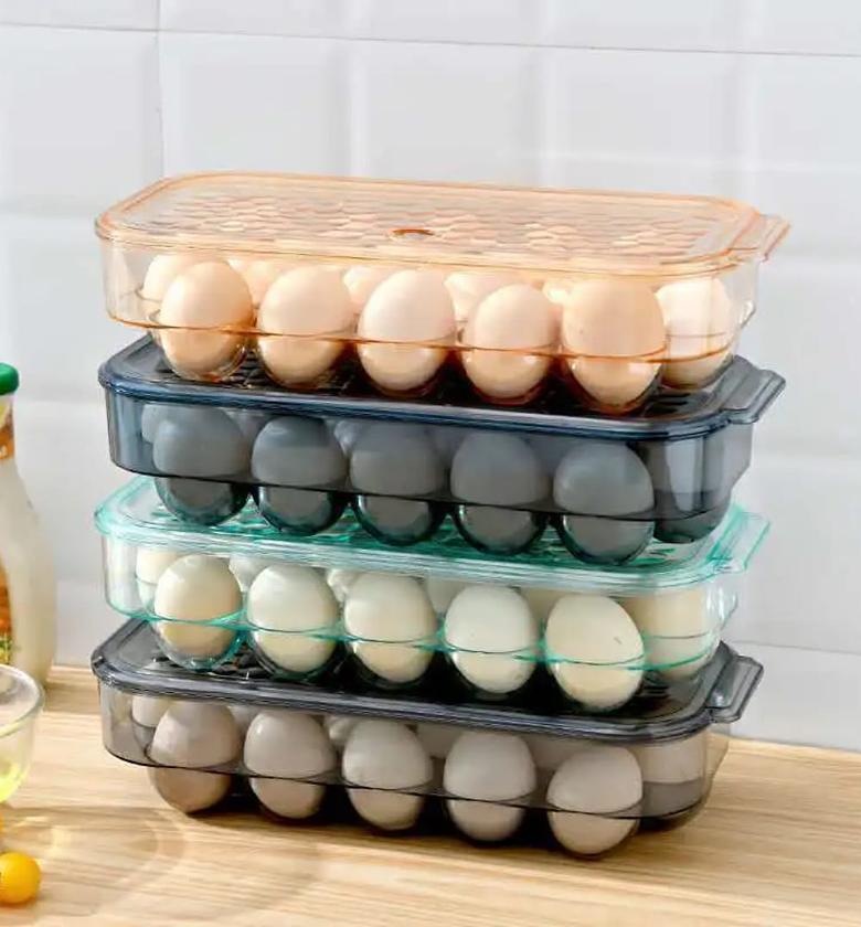 16-Slot Stackable Transparent Egg Storage Box with Protective Lid image