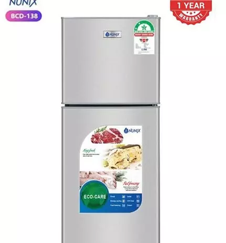 Nunix 138L Double Door Fridge image