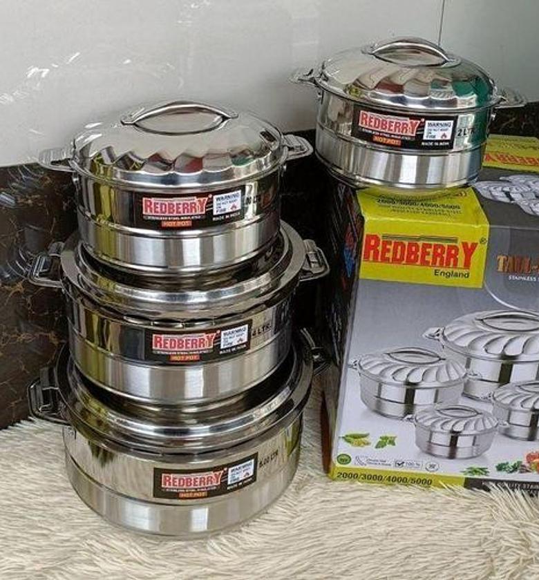 Hotpot.  Redberry 4 Pieces Stainless Steel Server Hot Pot Set image